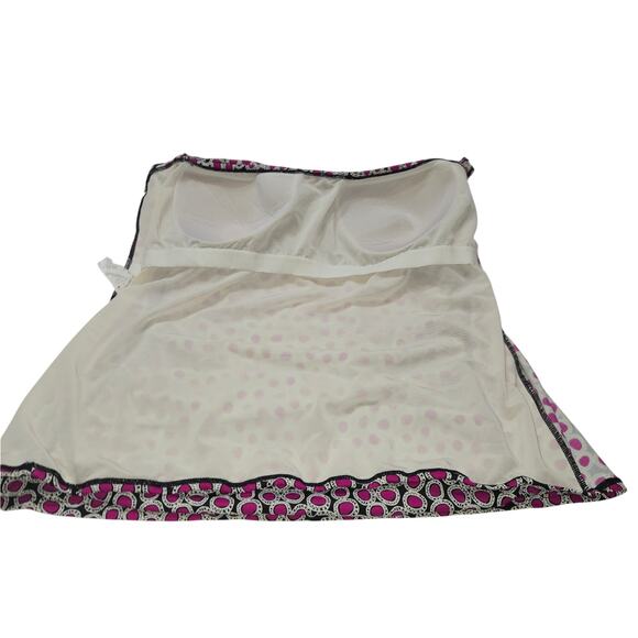 A&H Sportswear Womens 26W Tankini Top Plus Size Swimsuit Pink Black Polka Dots - Picture 9 of 16